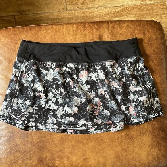 lululemon athletica Pants - Lululemon Pace Rival Skirt No Panels Sz 12 Regular Spring Bloom Multi Black 1206